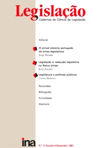 Legislação : cadernos de ciência de legislação N.2 (Out-Dez.1992)